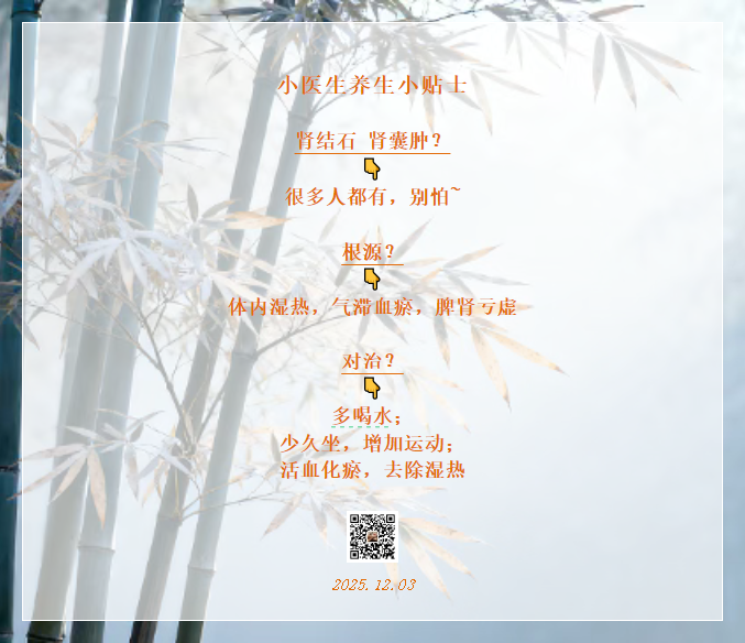 小医生养生小贴士：肾囊肿·肾结石